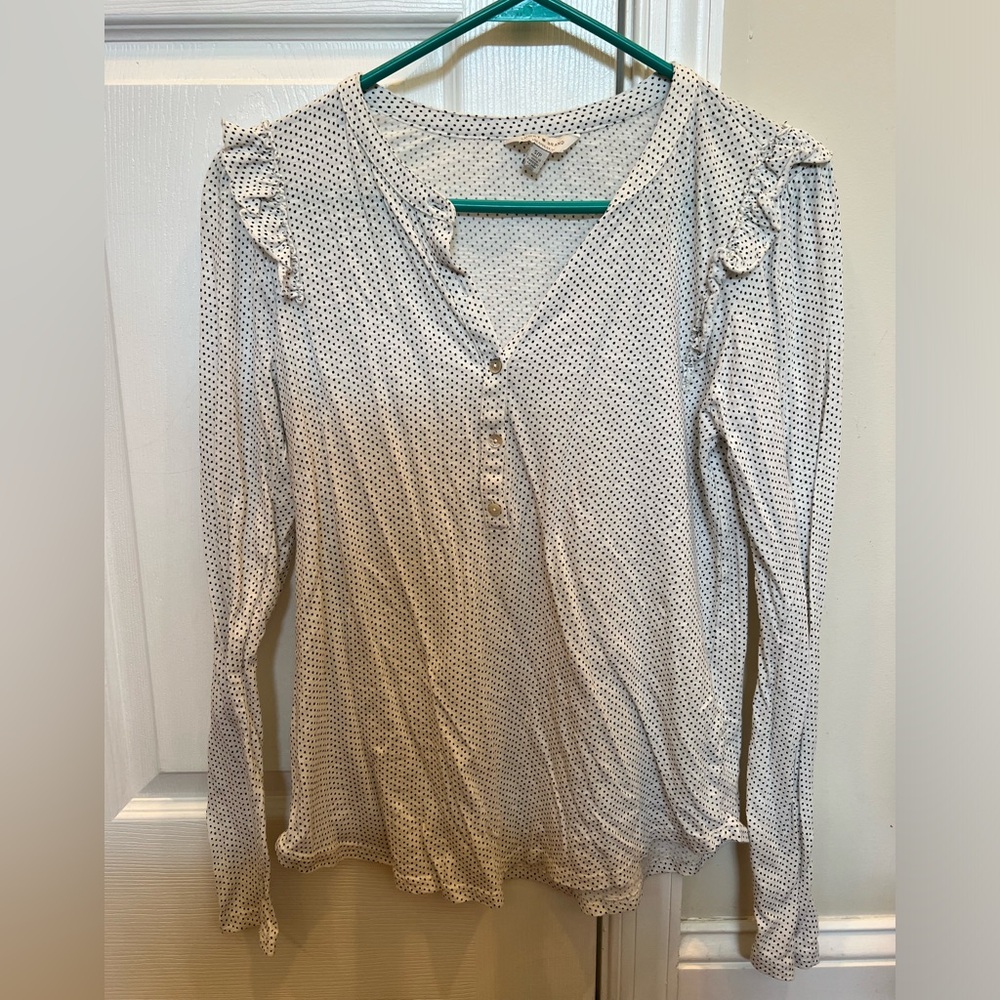 Lucky Brand Polka Dot Long Sleeve top - Size Small